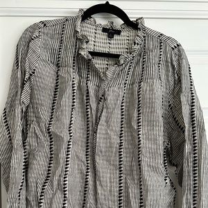 J Crew black and white pattern, size L, EUC